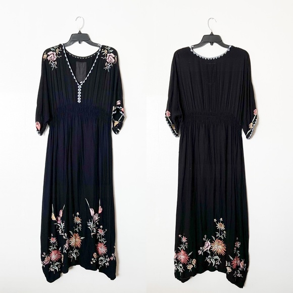 Johnny Was Pete and Greta Oversized Sleeveless Floral Embroidered Midi Dress - Picture 2 of 11